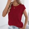 Женский вязаный топ с коротким рукавом, повседневная удобная блузка