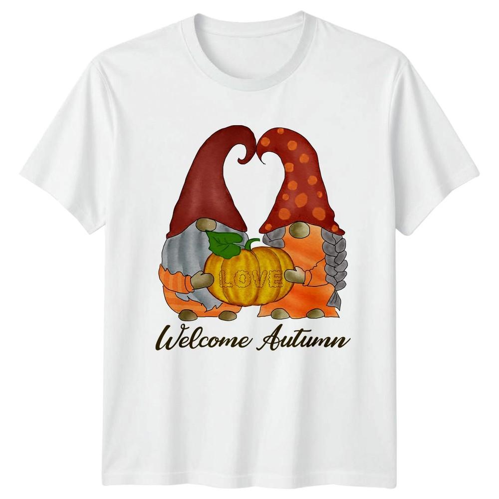 Welcome Autumn Love TShirt Gnomes Autumn Gift For Him And Her