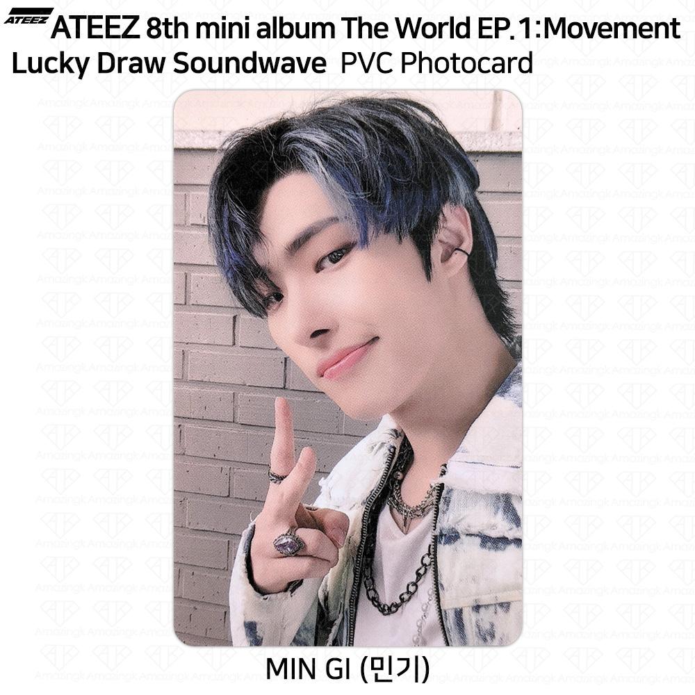 ATEEZ The World EP.1 Movement Soundwave 1-й счастливый розыгрыш фотокарточки из ПВХ KPOP