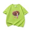 Kids Cotton T Shirt Girl With Floral Hair And Puppy Dog Print Crew Neck Short Sleeve Tee Casual Boys Girls Summer Tops