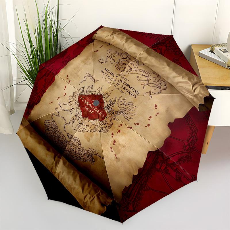 1pc Marauders Map Umbrella with Plastic Handle,Cartoon Pattern,Suitable for All Seasons Multi-functional Umbrella542