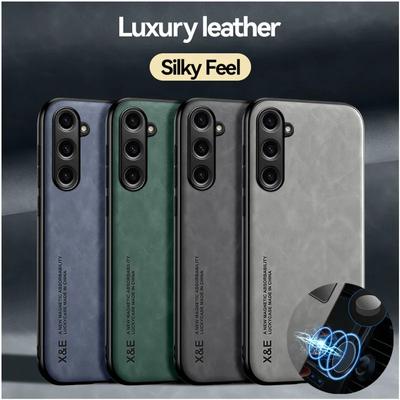 Чехол для Samsung Galaxy S24 S23 FE S23 Ultra Защитный чехол для Galaxy S22 S21 S20 Plus S10 S9 S8 Магнитный держатель для телефона Текстурированная защита для бизнеса