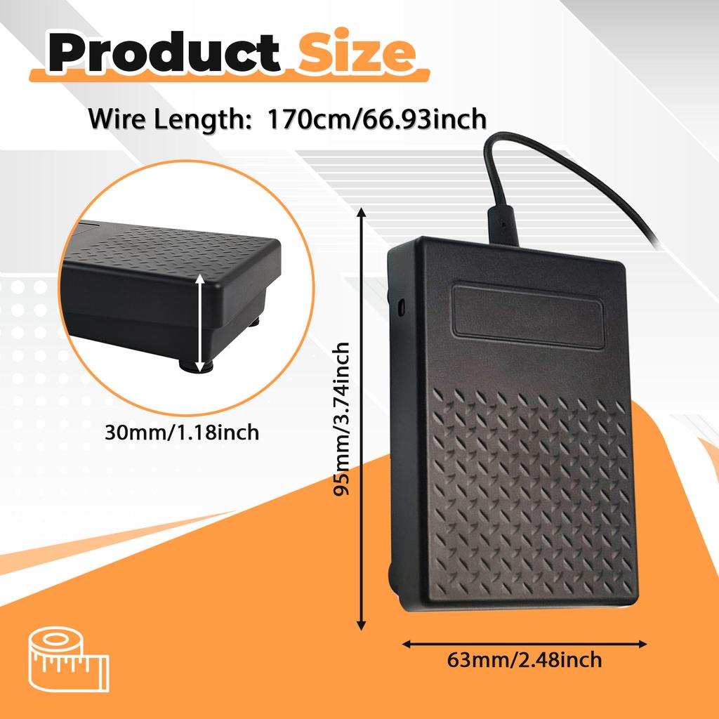 Metal Sustain Pedal Electronic Piano Pedal with 1.7M Cable and 3.5mm Plug for Electronic Keyboards Piano Accessories