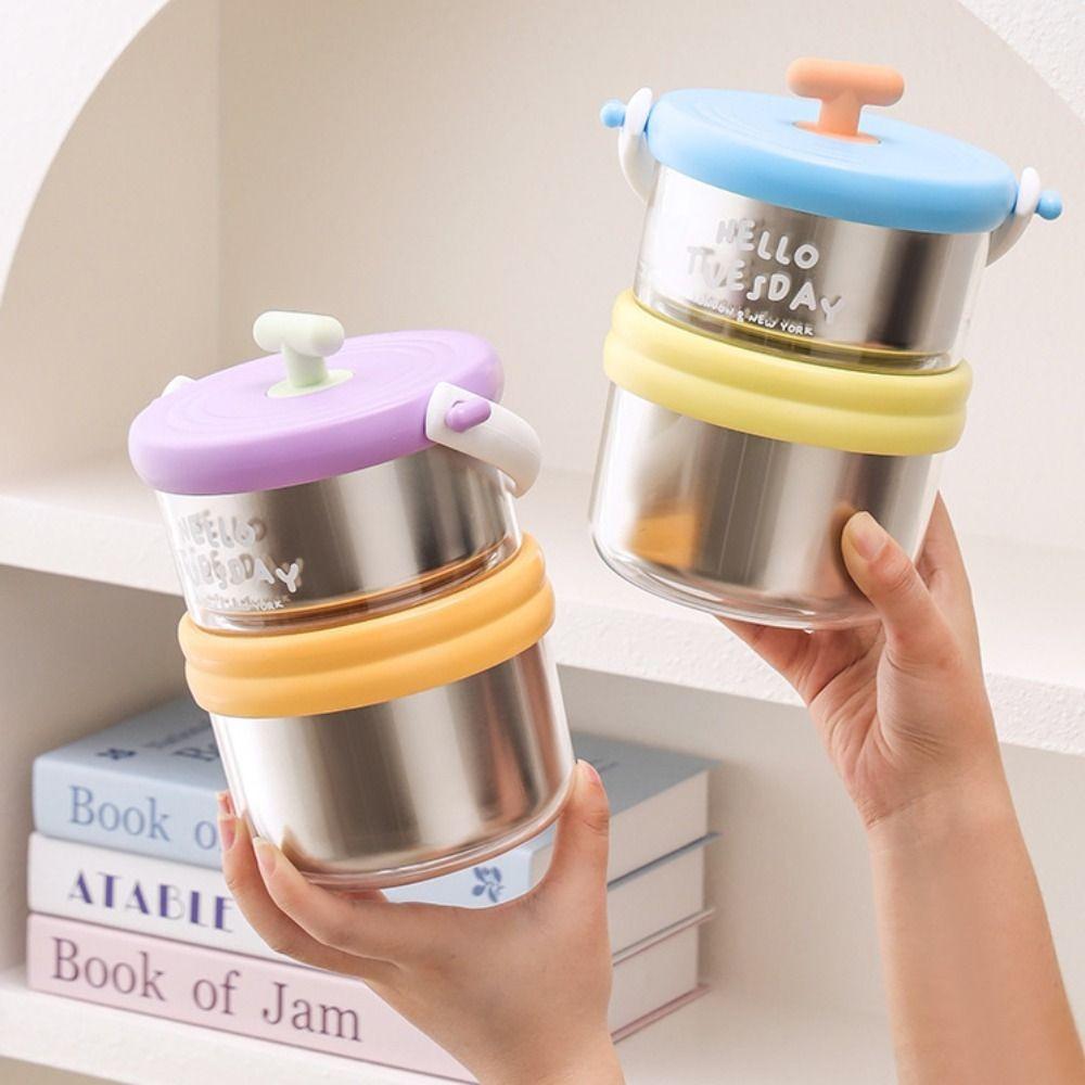 Microwaveable Thermal Lunch Box Double Layer Food Container Soup Box Fresh-keeping Box  Office