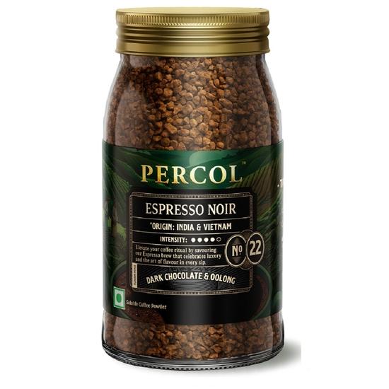 PERCOL Премиальный растворимый кофе | Смесь Эспрессо Нуар 22 | Изготовлен из премиальных импортных зерен | Сублимированный | | Банка 100г
