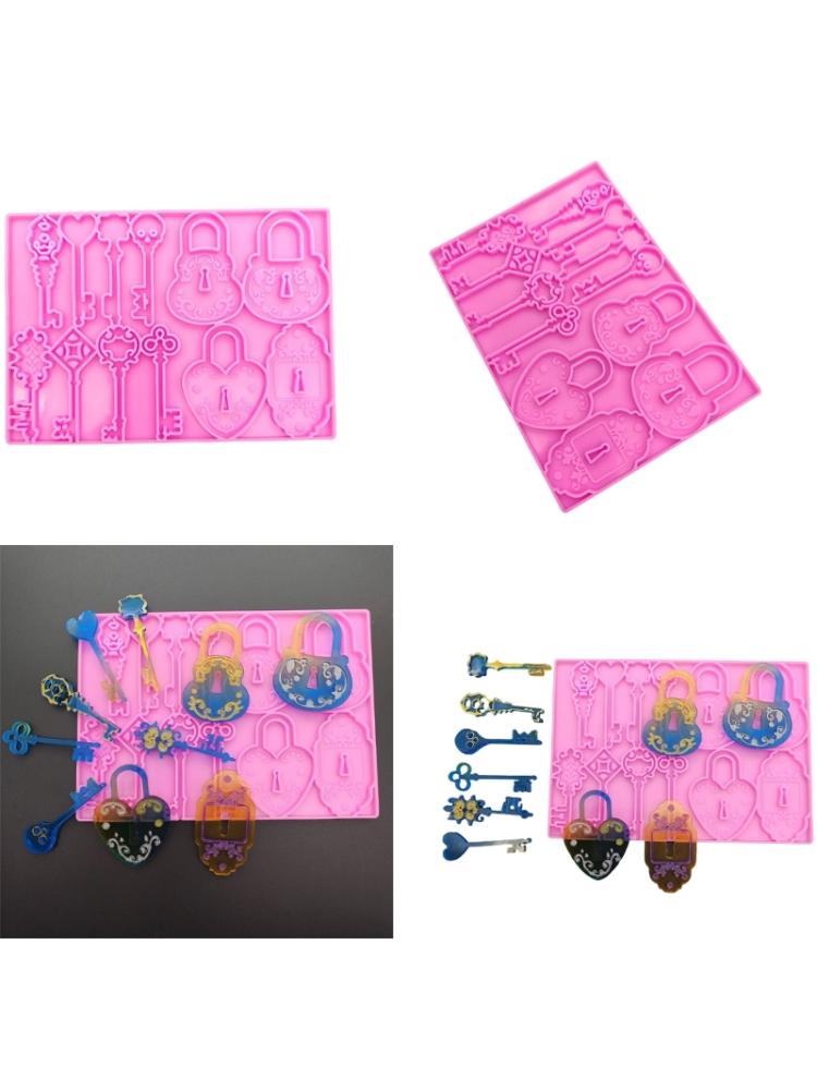 Safe Lock Keychain Silicone Mold Dainty Keychain Pendant Mold Unique Lock Shape Mold for Handmade Gifts Crafts