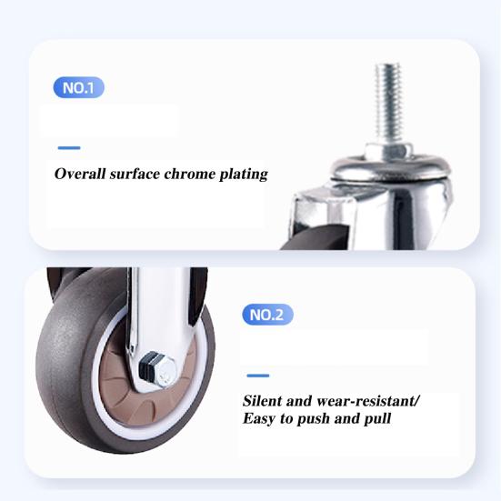 5 шт. 1,5"/2" поворотные ролики M8 x 15 мм с резьбовым стержнем колеса резиновые ролики бесшумные мебельные ролики замена для детской кровати стола полки