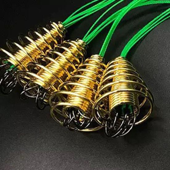 4Pcs/Set Trap Fishing Hook with Spring Carp Feeder Tangle-Free Heavy Duty Green Line Metal Barbed Fish Hook Rig Carp Fishing Accessories