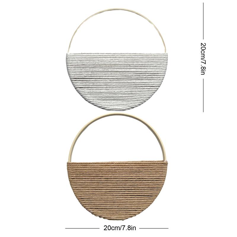 2Pcs/Set Ideal Bohemian Circular Chic Hand Woven Wall Hanging Cotton Rope Home Decor Tapestries
