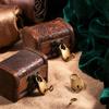 Zinc Zinc Zinc Alloy Mini Travel Wedding Jewelry Box with Key Locks Hardware Bear Head Lock Archaize Padlock