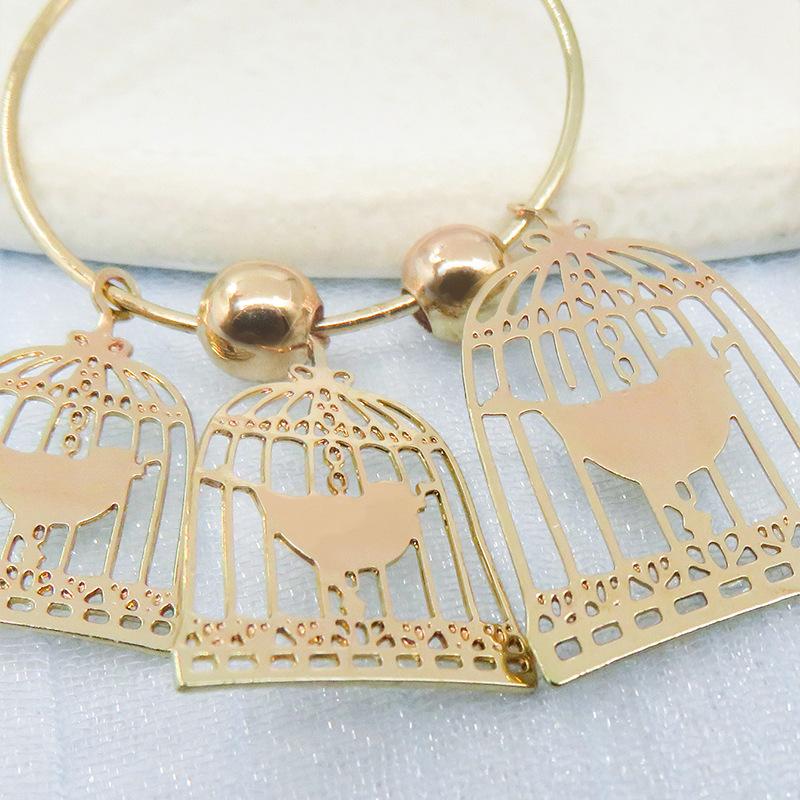 Medium-old Temperament High-end Earrings Retro Hollow Bird Cage Pendant Earrings for Women Fashion Niche Design Earrings