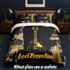 Led Zeppelin Design Bed Bedding Set 1 Duvet Cover + 2 Pillowcases Soft Breathable Household Bed Linens