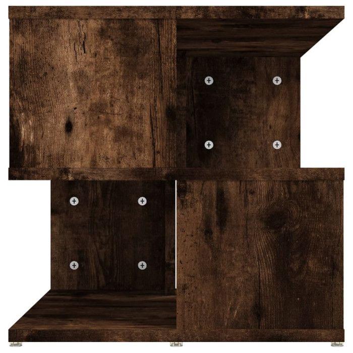 815810 vidaXL Table d'appoint Chêne fumé 40x40x40 cm Bois d'ingénierie