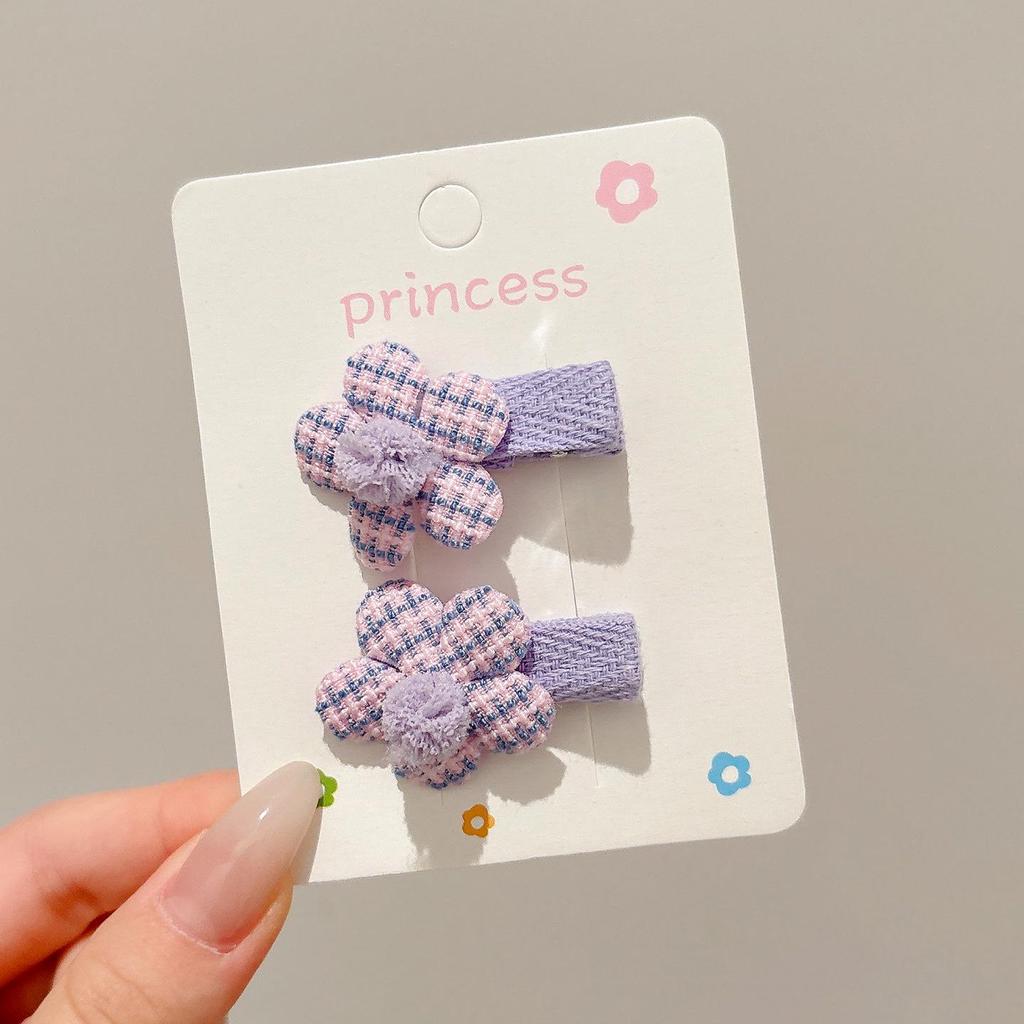 Retro Cute Baby Hair Clips – Gentle Fabric Flower Headwear for Girls