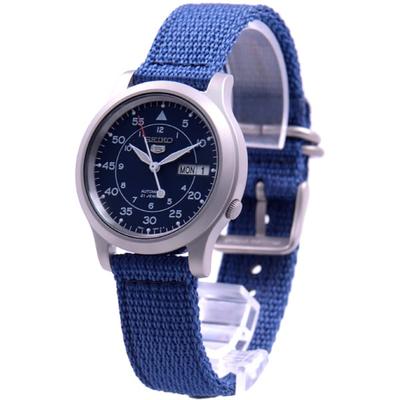 Мужской SNK807K2 (SeikoEX SEIKO Five Циферблат Military Blue) Круглые часы из синей нержавеющей стали, аналоговые