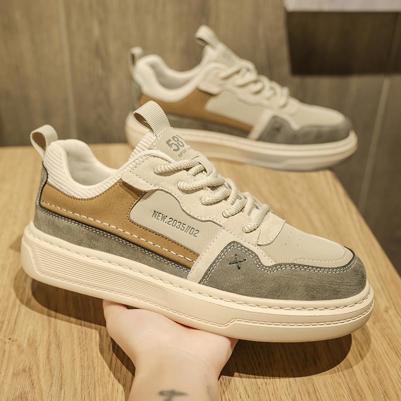 Lightweight Men Sneakers Genuine Leather Shoes Fashion Breathable Retro Training Shoes Athletics Sport Casual Shoes Student