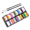 Набор красок для лица на водной основе, профессиональная масляная палитра для краски для тела с 2 ручками, набор для макияжа на Хэллоуин, для взрослых и детей
