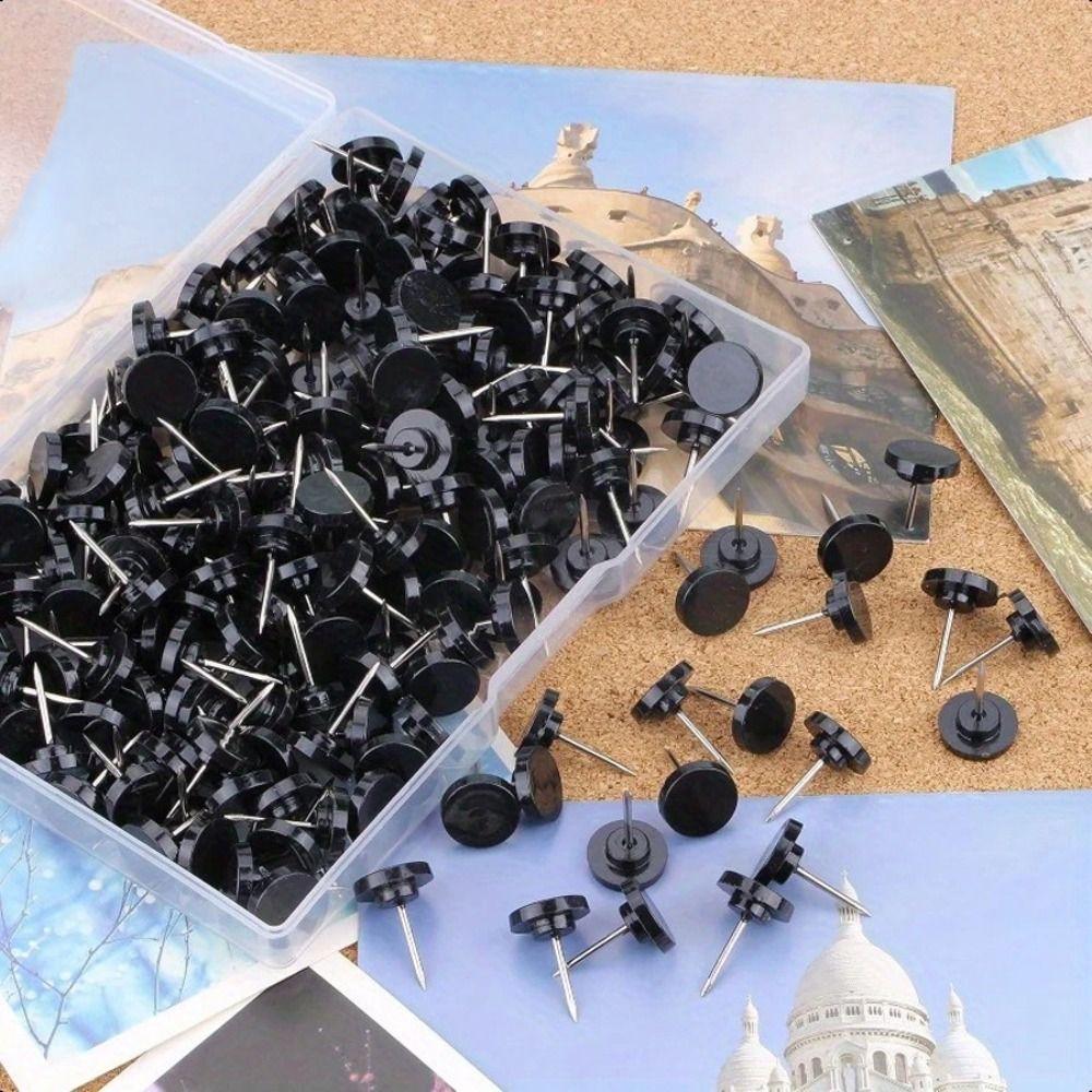 100Pcs Creative Round Head Nail DIY Thumb Tacks Portable Transparent Push Pins School Stationery