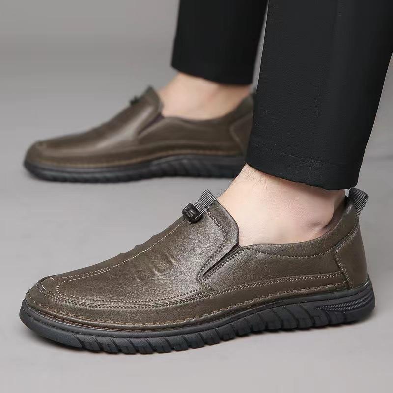 Летняя мужская обувь, обувь для спорта и отдыха, модная мужская легкая кожаная обувь с низким верхом