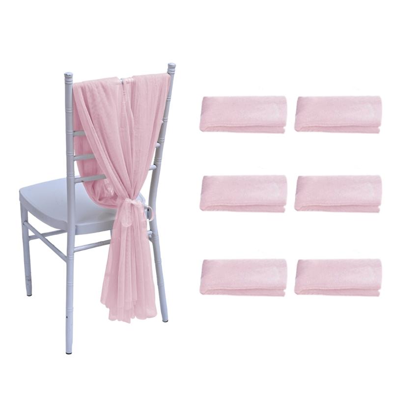 Wedding Chair Sashes Tulle Wedding Aisle Back Side Decorations Sheer Tulle Fabric For Wedding Props