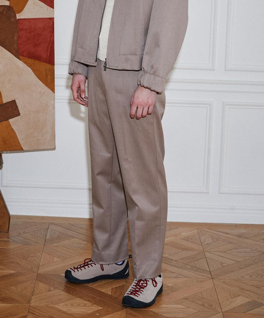 LEARVE Nate Wool Blended Semi-Wide Pants Oatmeal