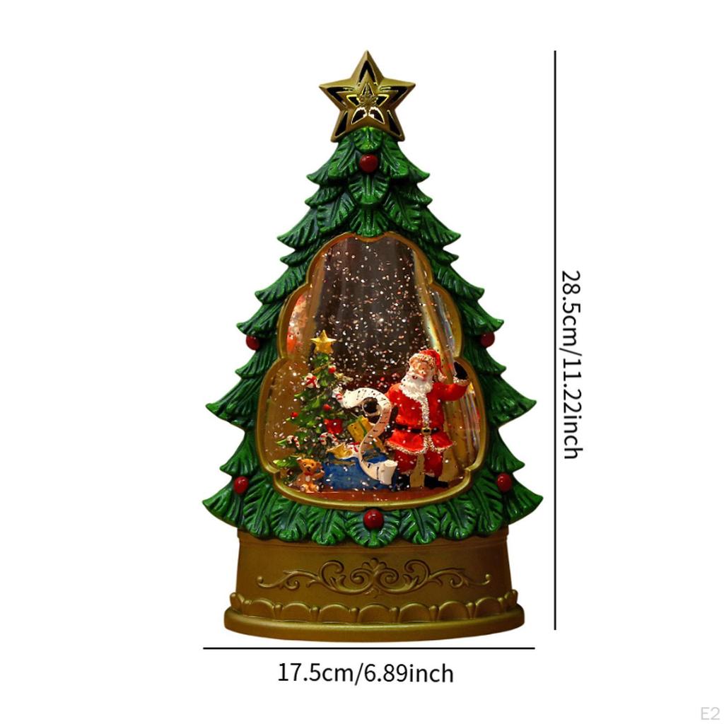 Christmas Snow Globe Lantern Decoration Glitter Music Box Light Up for Living Room Office