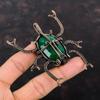 Ограненный замбийский изумруд, медный кулон, обернутый проволокой, медное украшение ручной работы, кулон в виде жука, подарок для нее, обернутый проволокой, драгоценный камень, ювелирное изделие