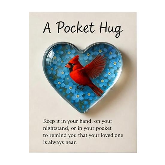 Hummingbird Pocket Hug Token Heart-Shaped Comfort Gift for Loss & Long Distance Sympathy Keepsake with Card Portable Emotional Support