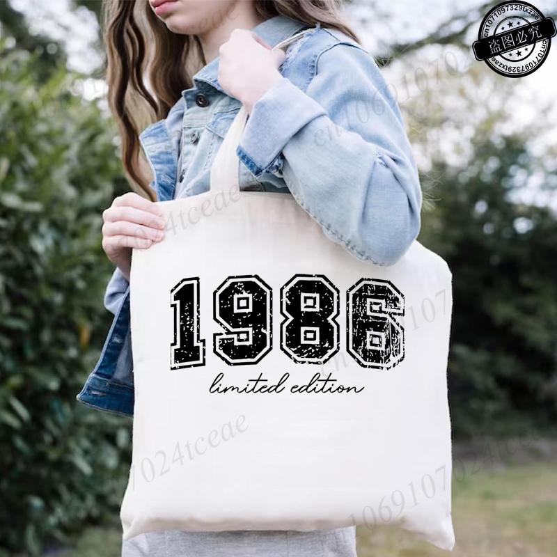 Short Sleeve T-Shirts for Women 40th Birthday Regular Sportswear Vintage 1986 40 Bday Women's Stretch Polyester Casual Creative