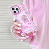 Чехол Zhitai Cartoon Mirror для iPhone 16 Pro/13 Pro Max/14 Pro Max со шнурком
