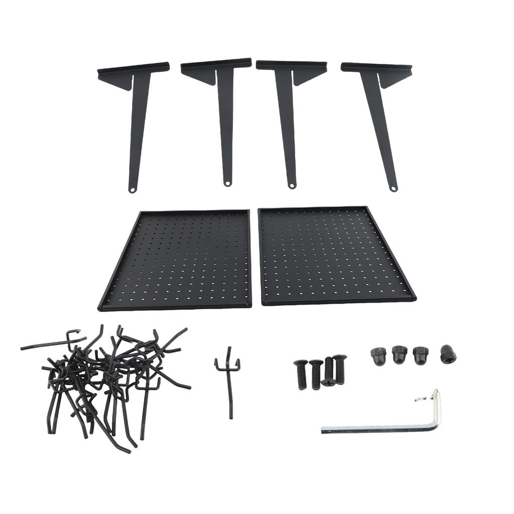 Metal Pegboard Kit 2 Panels Heavy Duty Pegboard Wall   Garage Tool Storage with Hooks