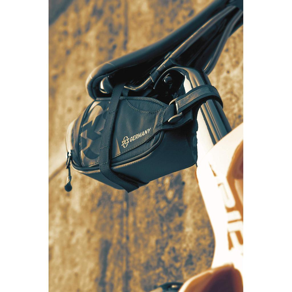 SKS Racer Straps 800 Bicycle Saddlebag W190 x H100 x D75mm (11519), Black, Dimensions