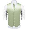 Dibangu Silk Suit Vest for Men Black Gold Jacquare Waistcoat Necktie Hanky Cufflinks 4pc