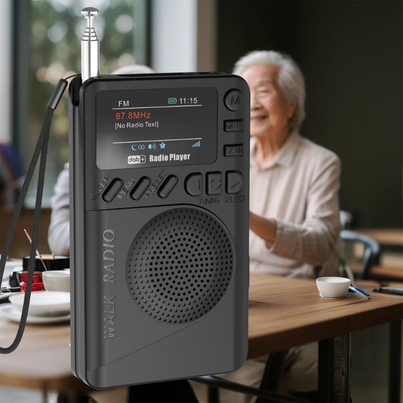 Карманный цифровой DAB-радиоприемник, воспроизведение MP3, FM-радио с цветным дисплеем 1,47 дюйма, хороший динамик для ходьбы, бега