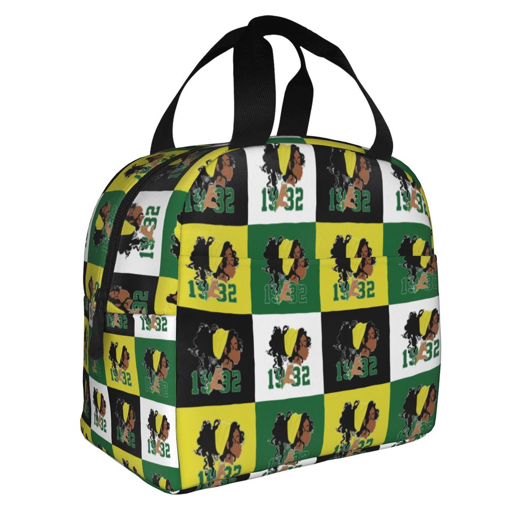 CHI ETA PHI Sorority Nurse 1932 Insulated Lunch Bags for Green and Yellow Resuable Cooler Thermal Bento Box Work School Travel