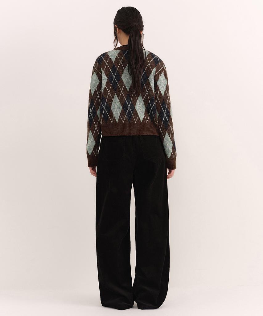 MUSINSA STANDARD WOMAN 11W Corduroy Deep Tuck Wide Pants [Black]