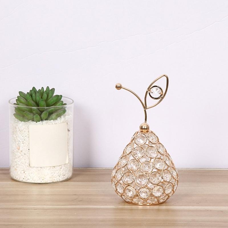 62KD Crystal Fruit Statue Artificial Fruit Statue Desktops Centerpieces for Office