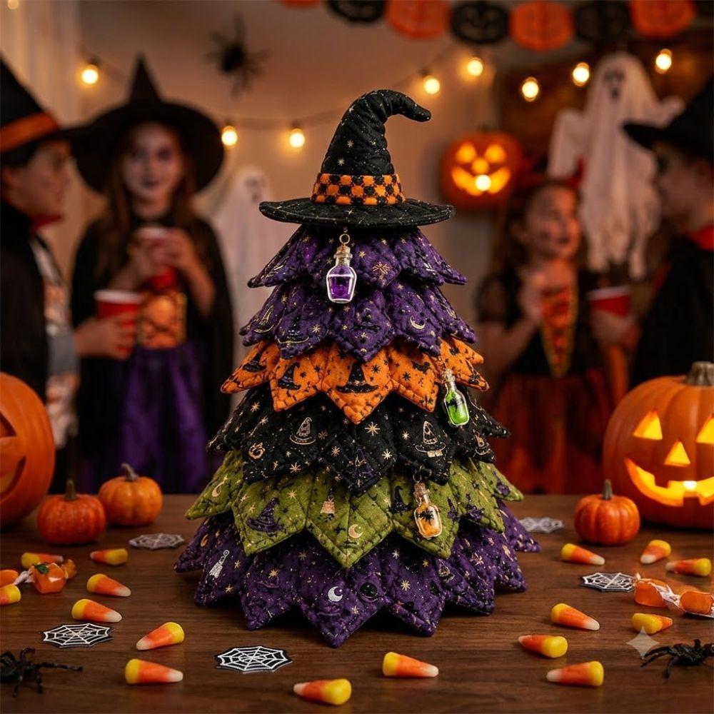 Vintage Quilted Christmas Tree Kit Pumpkin Ghost Hand Sewing Festival Tree Home Patchwork Decor