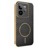 For Realme GT 7 Pro 5G Phone Case Carbon Fiber Textured Electroplated TPU Back Cover
