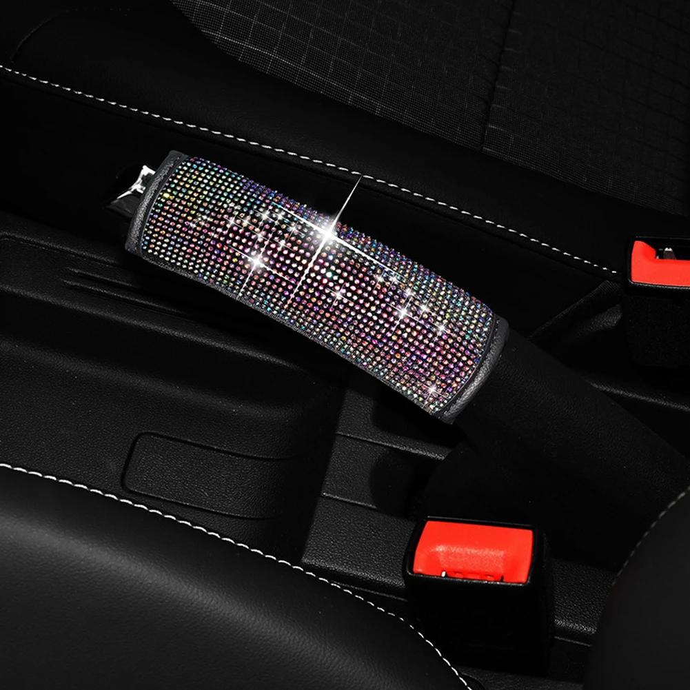 Чехол для ручного тормоза автомобиля со стразами, кожаный, противоскользящий, для ручного тормоза, защитный декор, универсальные аксессуары для интерьера для женщин