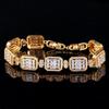 WWJ Classic Princess Cut Cubic Zirconia Chain Link Bracelets Bangle