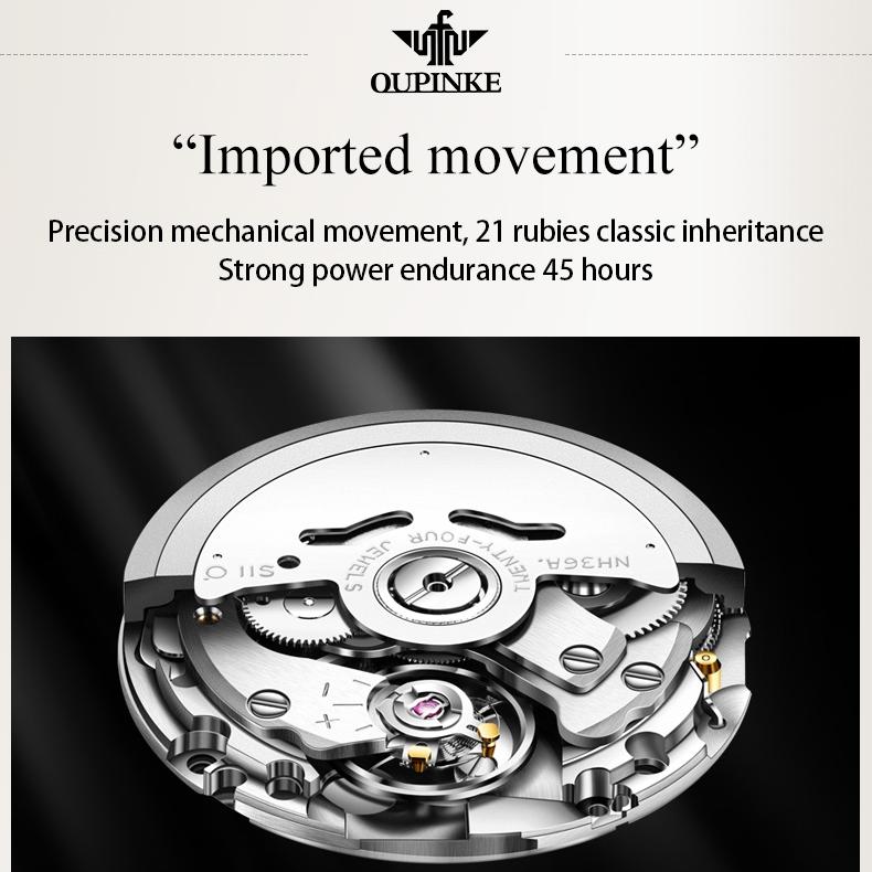 OUPINKE New Watches Waterproof Automatic Mechanical Watch Women Watch Women