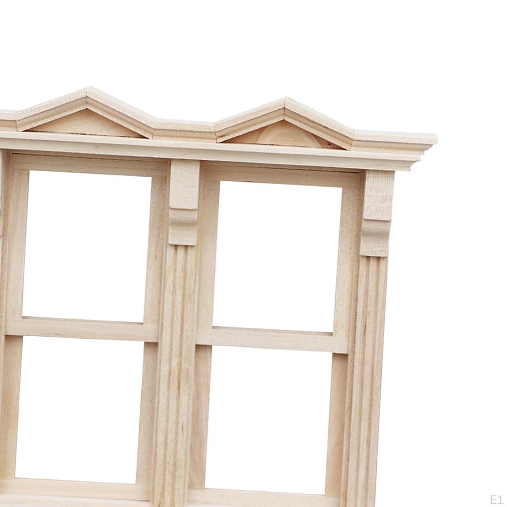 1/12 Dollhouse Miniature DIY Wooden , Furniture Window
