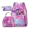 K-Pop Inspired Student Backpack Set With Shoulder Bag Pencil Case - Nylon Campus Style Teen Girls 13-inch Laptop