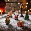 Creative Christmas Gift Box Fillers 3 Pcs Miniature Figurines, Mini Resin Santa Tree Elk Fairy Garden Accessories Figures for Micro Landscape, Garden,