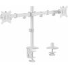 Dual Monitor Desk Mount - EQUIP - 650167 - 17-32 Inches - White - Height Adjustable - VESA 100x100