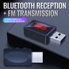 Автомобильный Bluetooth 5.3 FM-передатчик USB беспроводной аудиоадаптер Hands-Free звонки с микрофоном HIFI стерео для автомобильного FM-радио