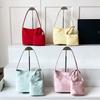 Korean Style Embroidery Letter Underarm Bag Pure Color Cloth Shoulder Bag Nylon Tote Bag Girls