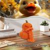 3D Printed Pumpkin Duck Figurine Spooky Collectible Duck Vomiting Statue Halloween Party Decoration for Living Room Office Desk Decor