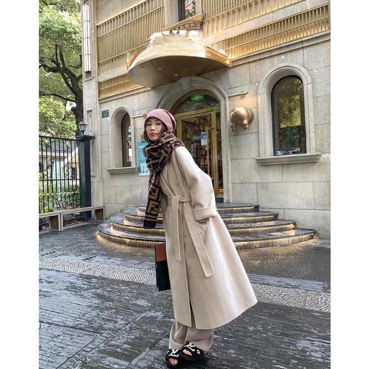 Осеннее и зимнее женское двустороннее кашемировое пальто, длинная часть, элегантный темперамент